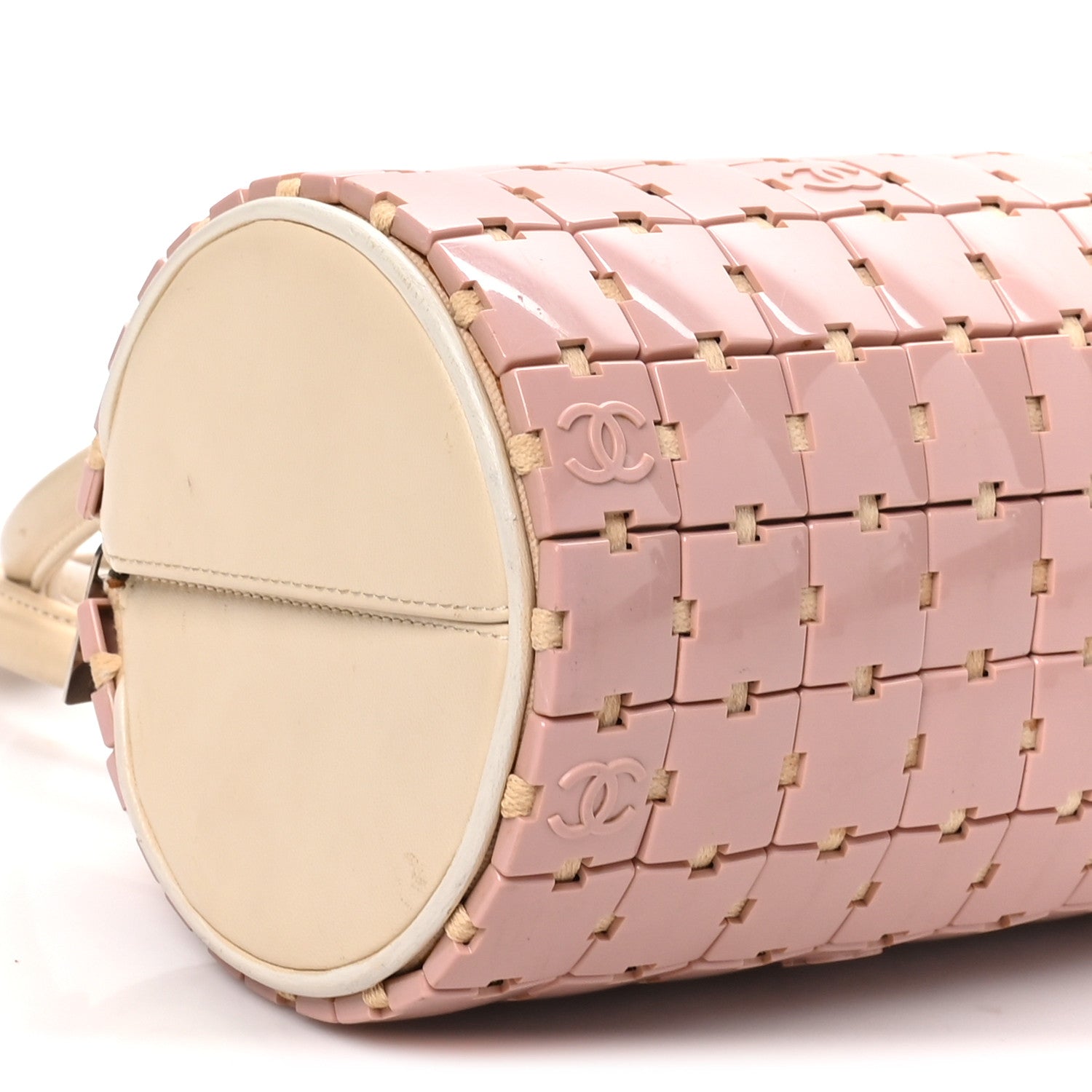 Chanel Lambskin Resin Tile Bowler Pink 9 of 11