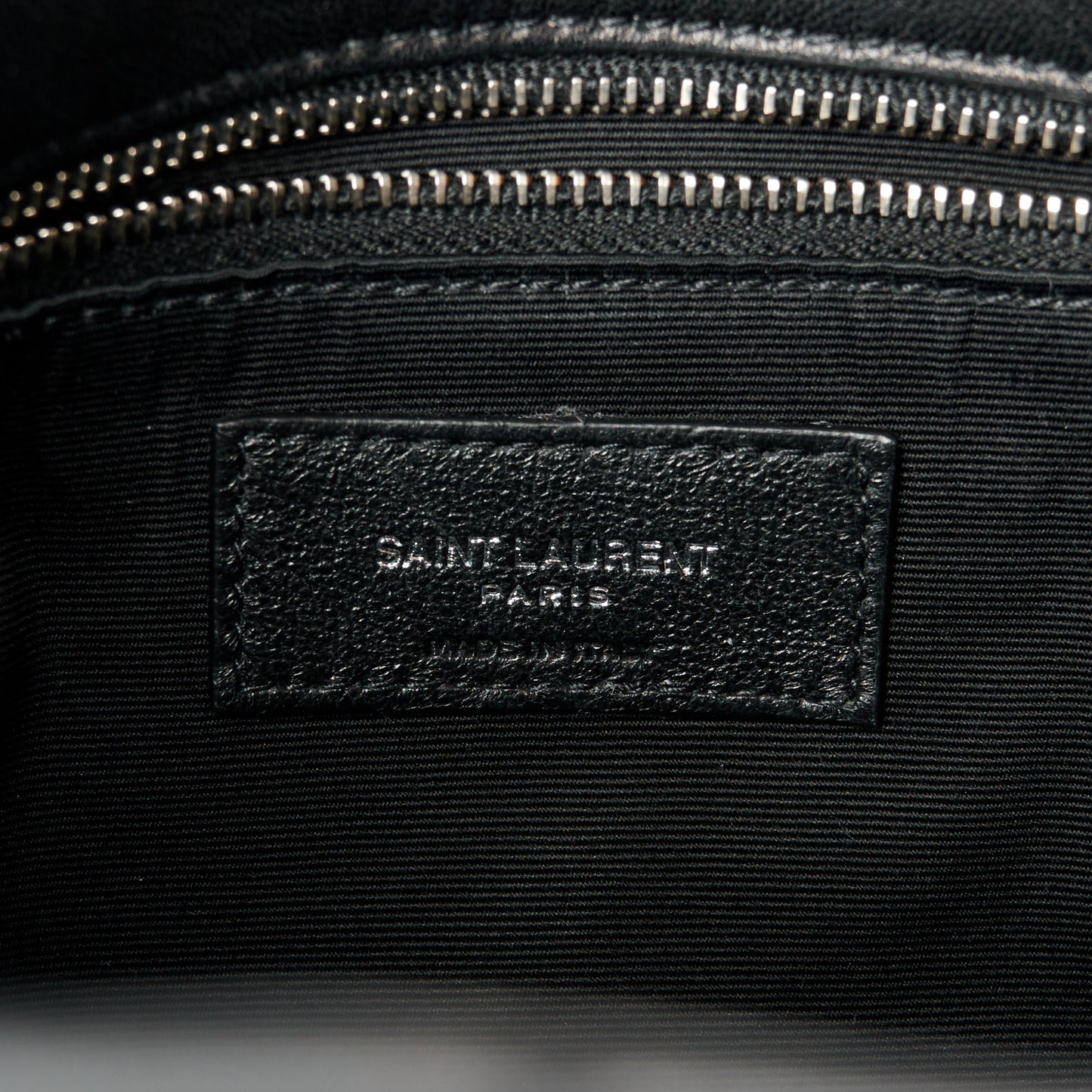 Lambskin Quilted Medium Loulou Puffer Monogram Chain Satchel Black