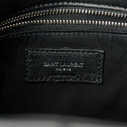 Saint Laurent Lambskin Quilted Medium Loulou Puffer Monogram Chain Satchel Black 7 of 11