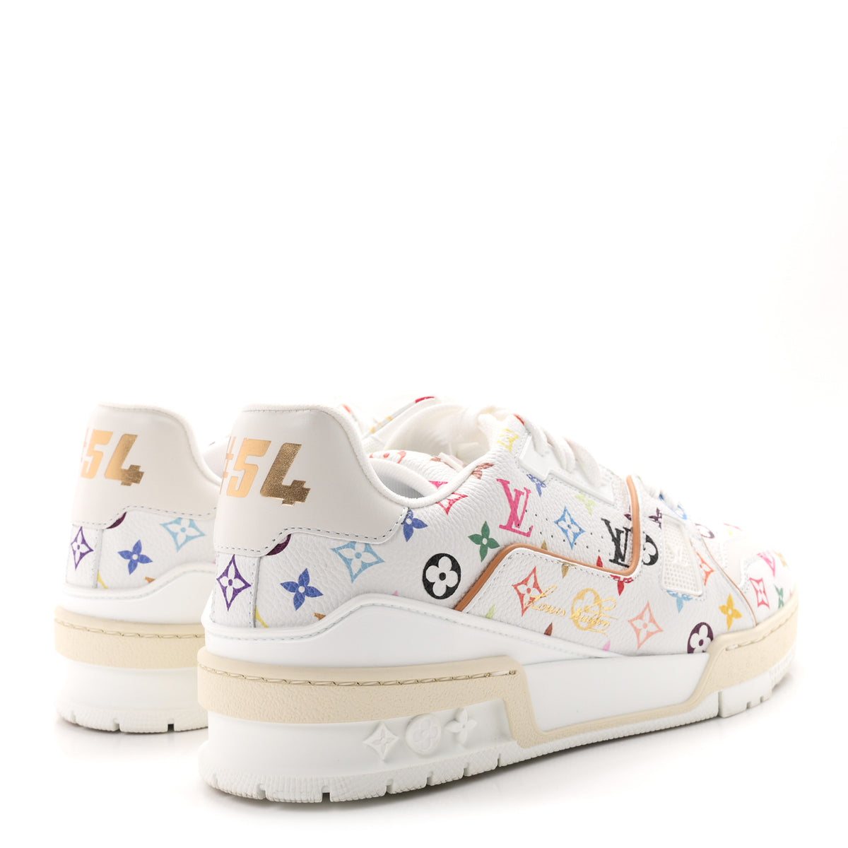 LV X TM Calfskin Monogram Multicolor Womens LV Trainer Sneakers 37.5 White