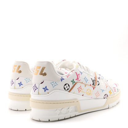 Louis Vuitton LV X TM Calfskin Monogram Multicolor Womens LV Trainer Sneakers 37.5 White 5 of 10