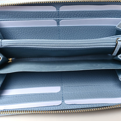Gucci Dollar Calfskin GG Supreme Monogram GG Marmont Zip Around Wallet Mineral Blue Beige Ebony 5 of 8