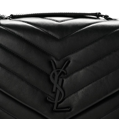 Saint Laurent Calfskin Y Quilted Monogram Monochrome Medium Loulou Chain Satchel Black 8 of 10