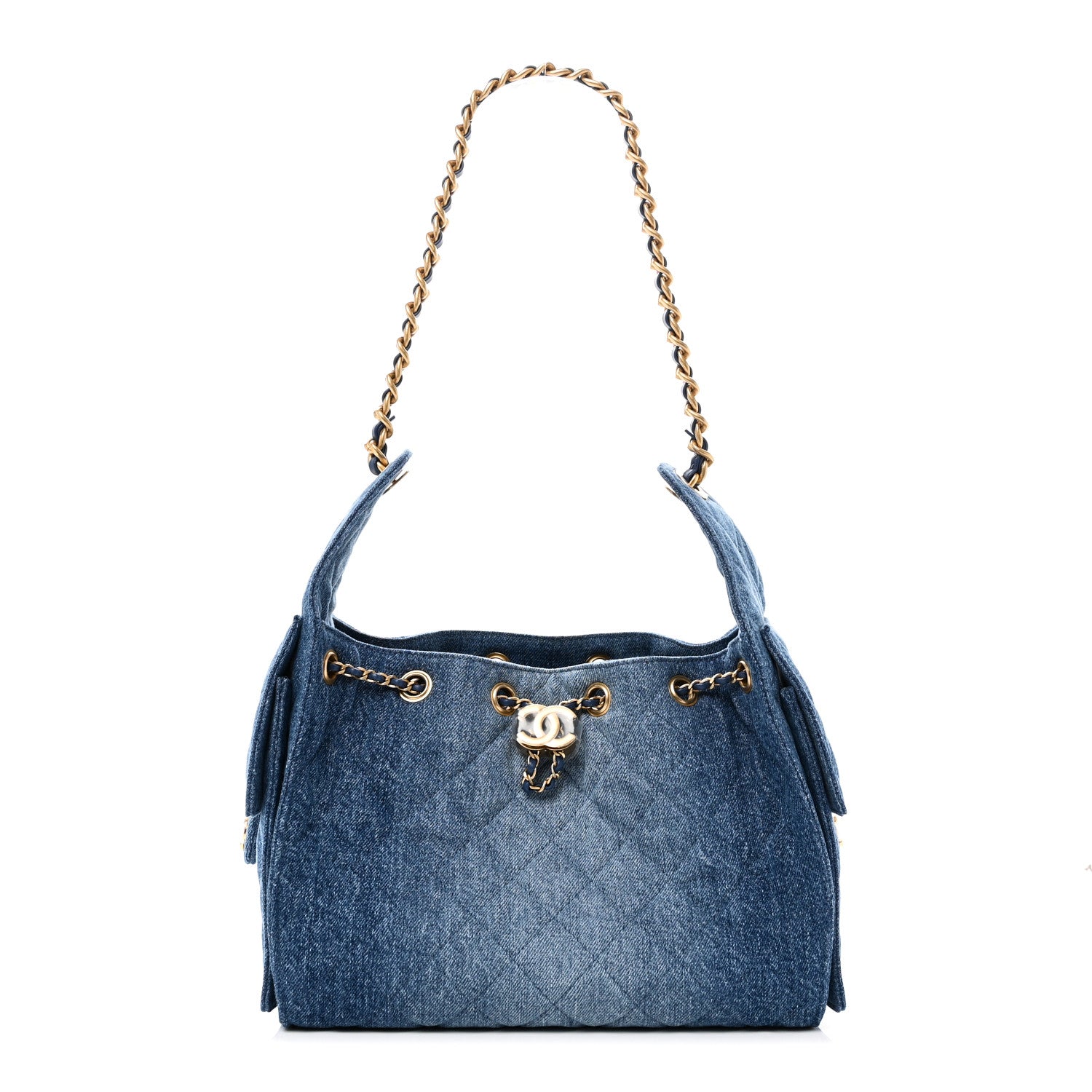 Chanel Washed Denim Quilted Small Chanel 25 Handbag Blue 1 of 11