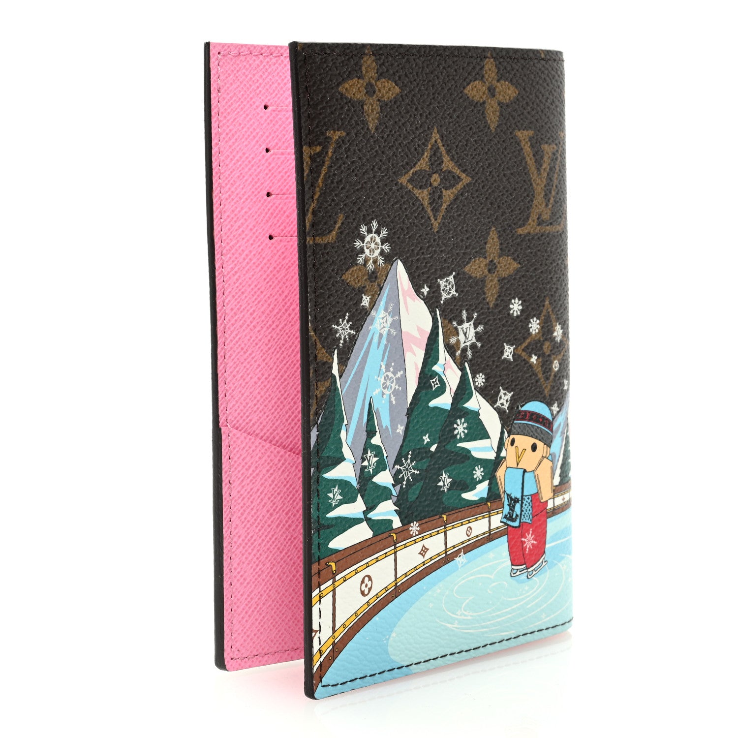Louis Vuitton Monogram 2023 Christmas Animation Alpine Passport Cover Pink 3 of 6