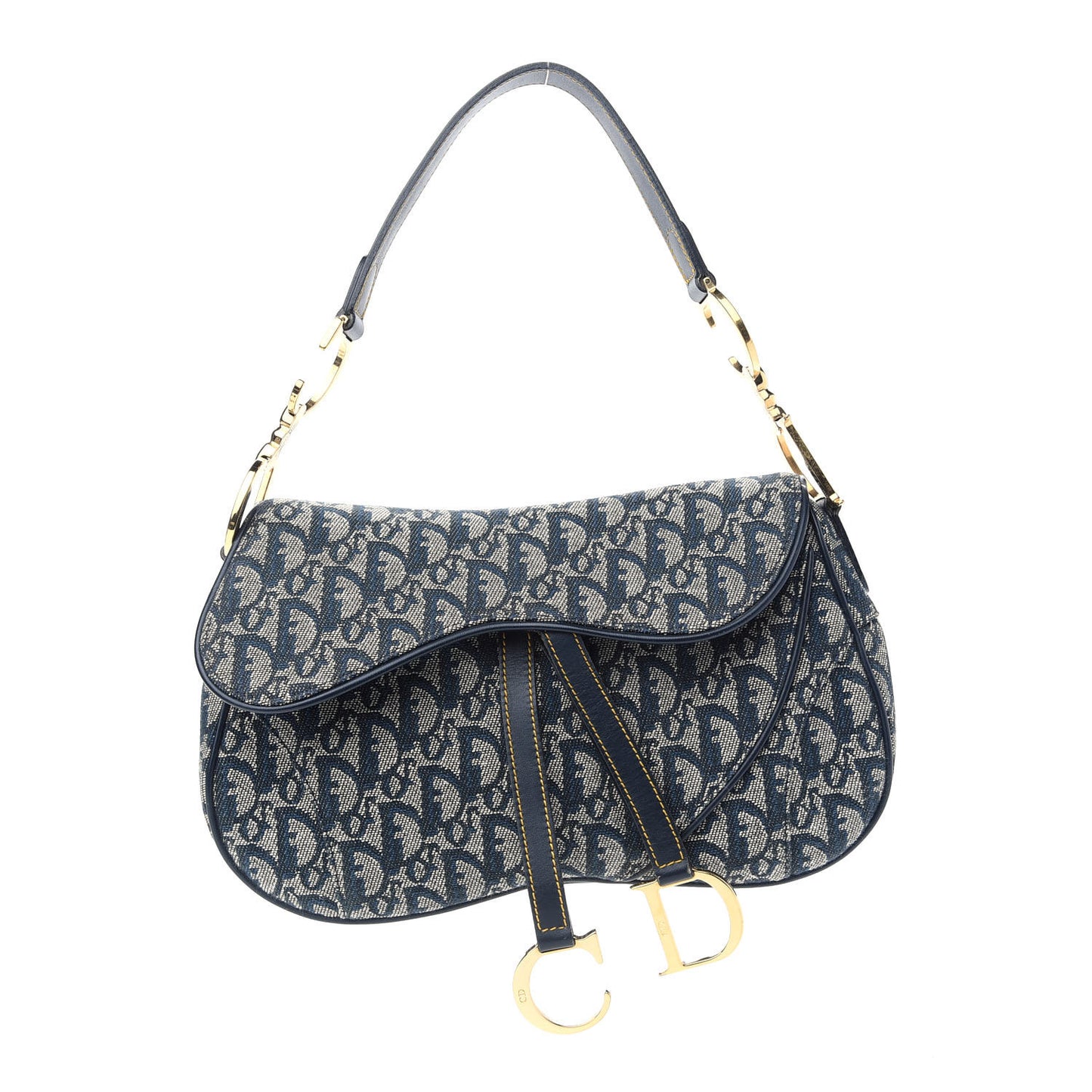 Monogram Double Saddle Bag Navy Blue