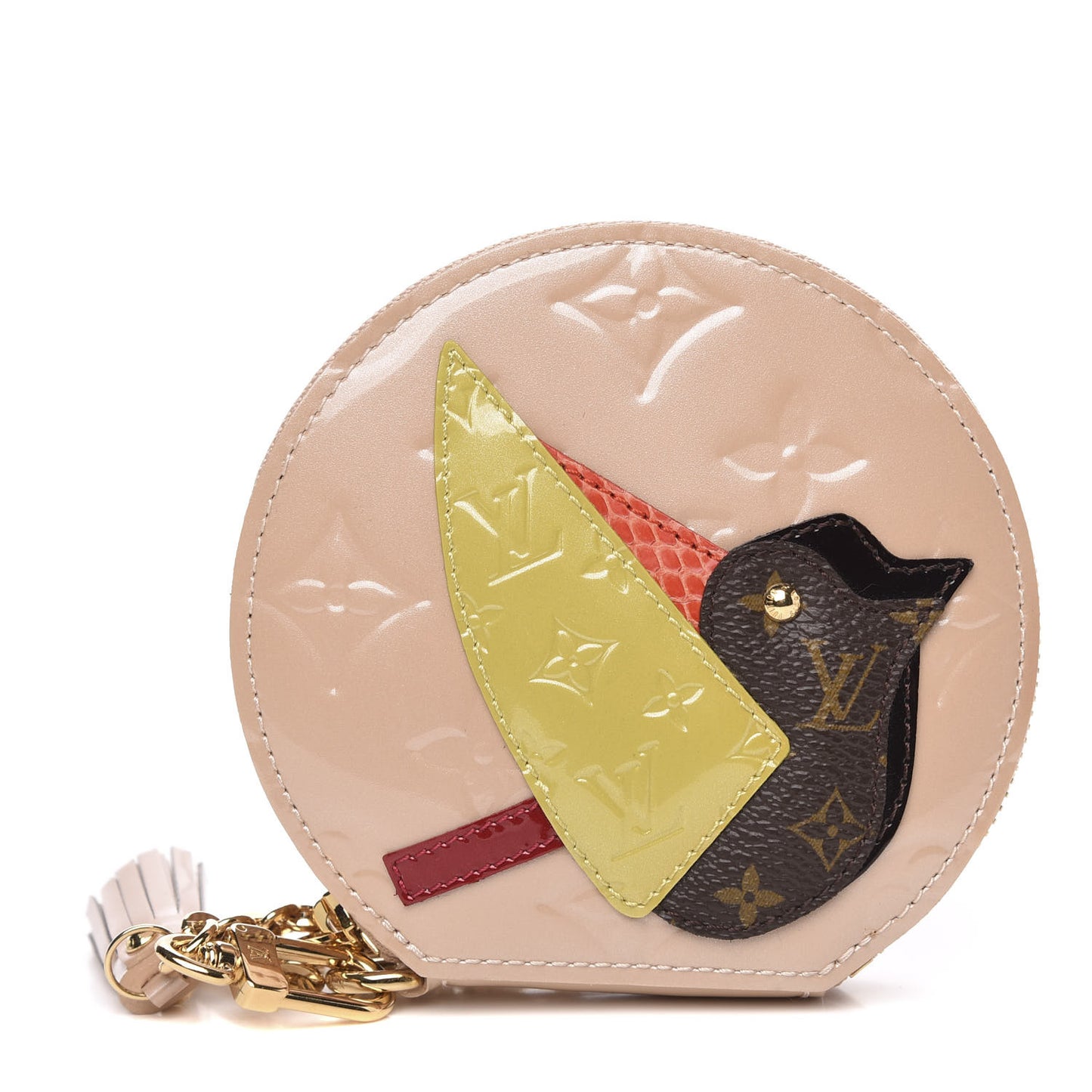 Vernis Animania Oiseau Songbird Coin Purse Rose Florentin