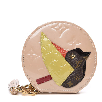 Louis Vuitton Vernis Animania Oiseau Songbird Coin Purse Rose Florentin 1 of 7