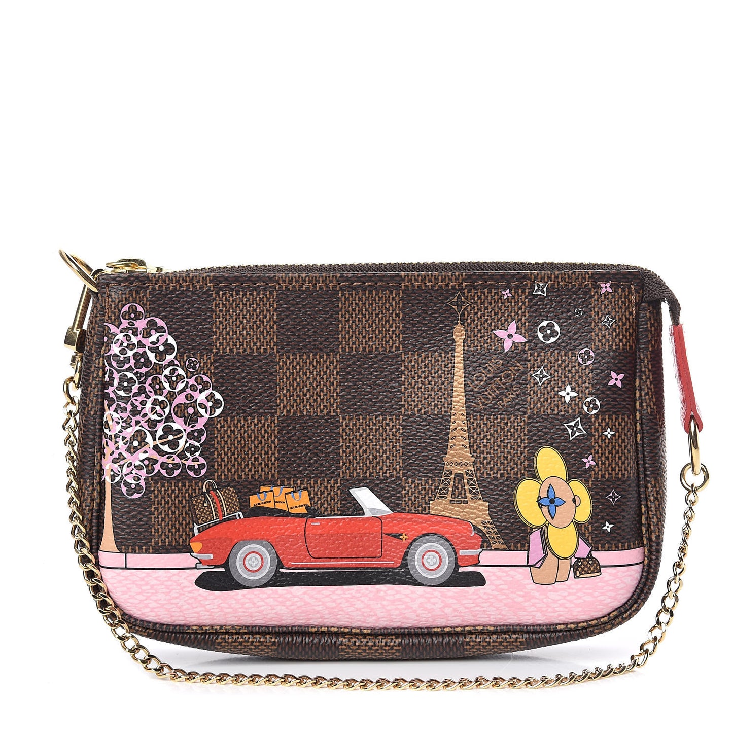 Damier Ebene 2019 Christmas Animation Mini Pochette Accessories Red