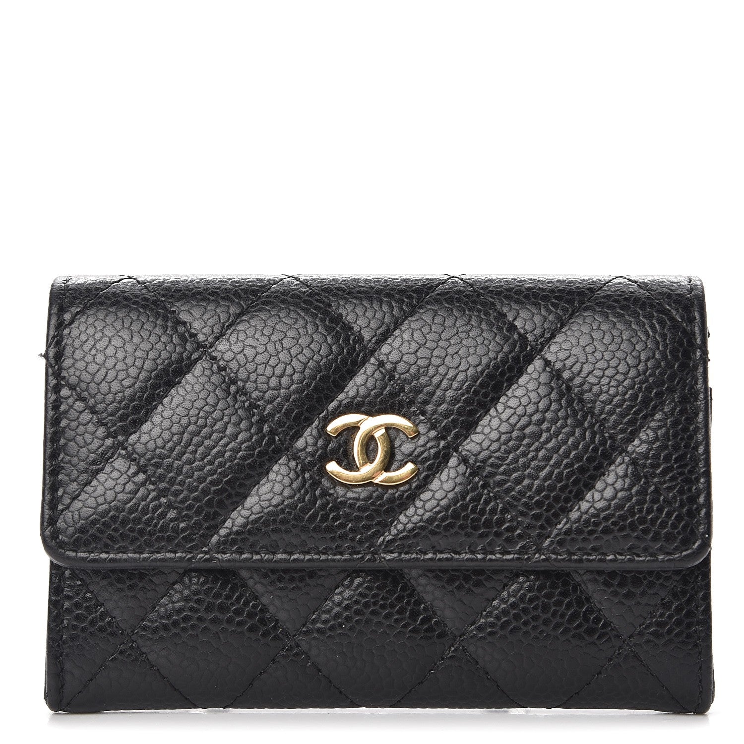 Chanel Caviar Quilted Flap Card Holder Black 1 of 14