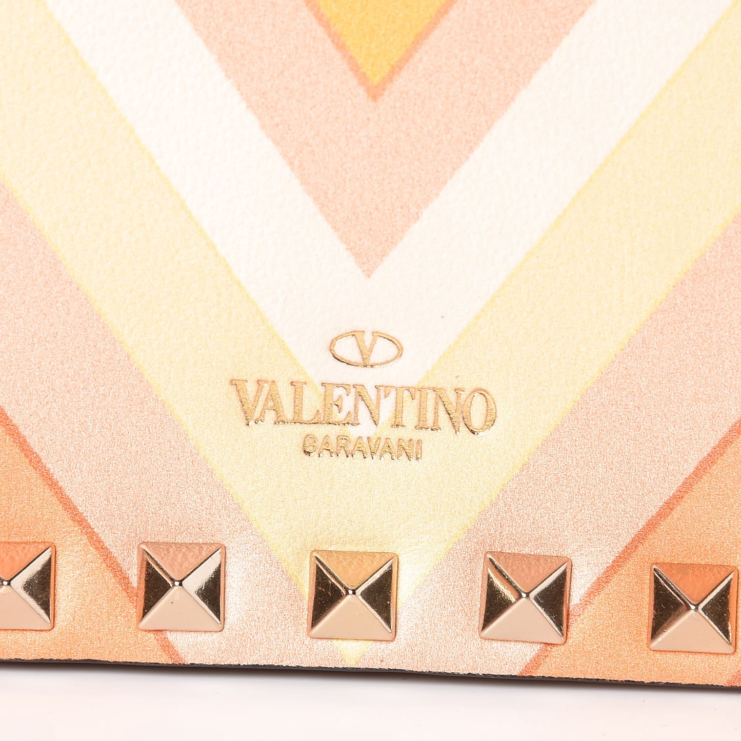 Vitello Native Couture 1975 Rockstud Wallet on Chain Mandarin Sorbet
