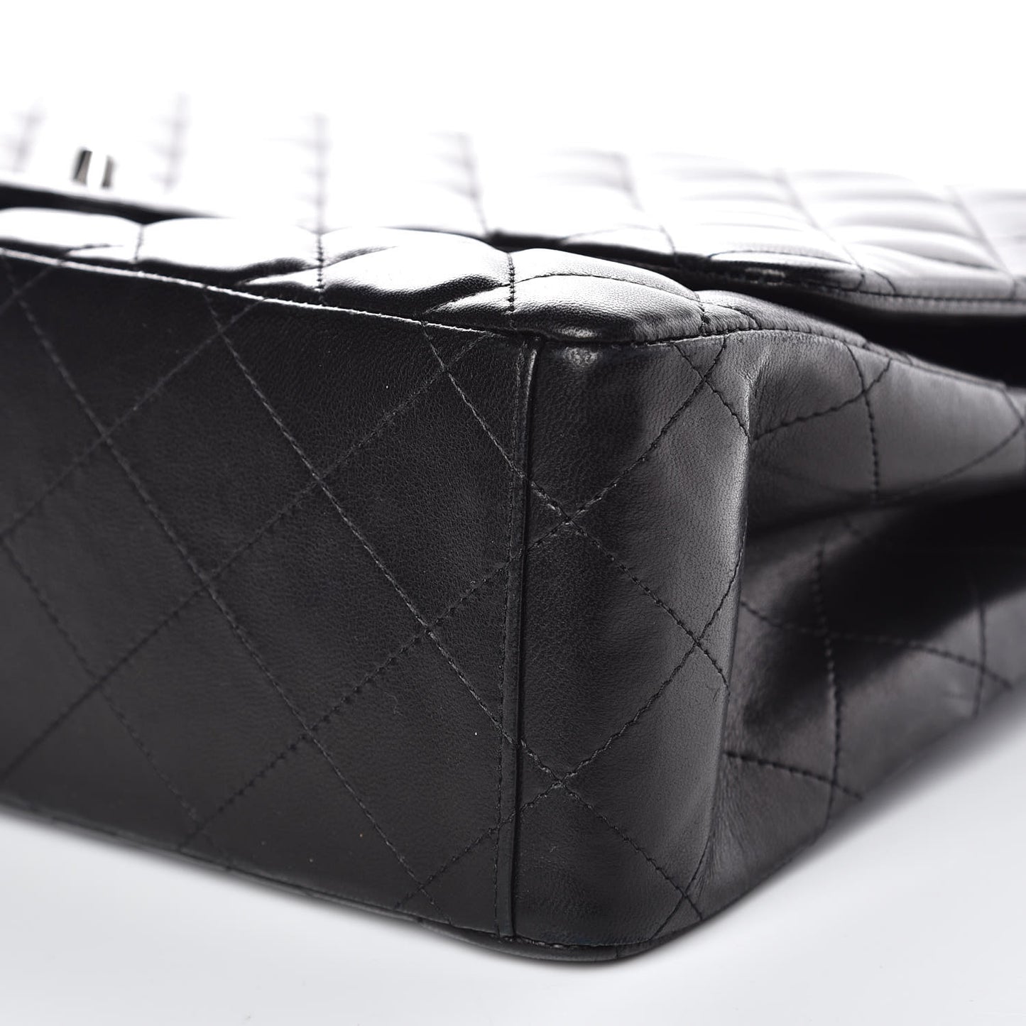 Lambskin Quilted Maxi Single Flap Black