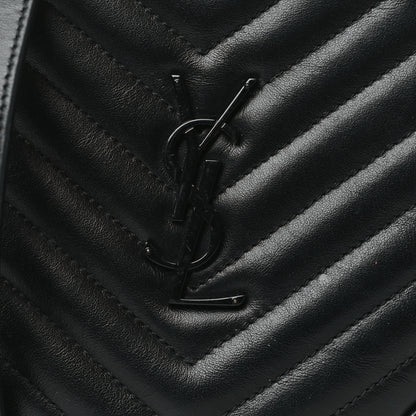Saint Laurent Calfskin Matelasse Chevron Round Vinyle Camera Bag Black 8 of 10