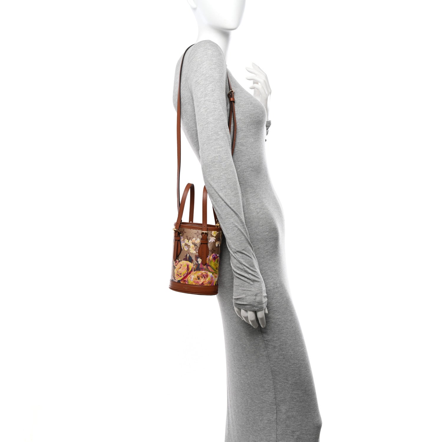 Louis Vuitton Metallic Monogram LV Garden Nano Bucket Bag Gold 3 of 10