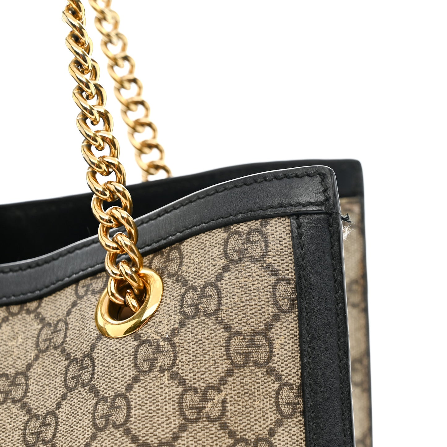 GG Supreme Monogram Medium Padlock Tote Black