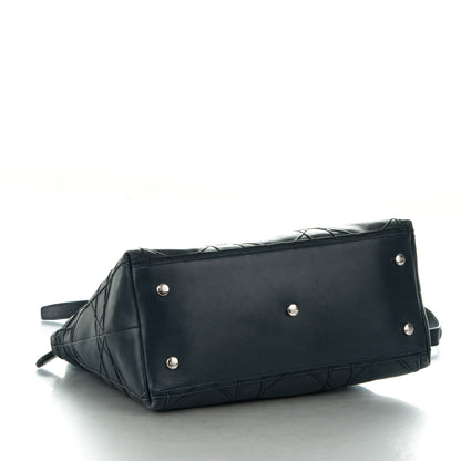 Christian Dior Lambskin Cannage Medium Granville Tote Navy Blue 4 of 12