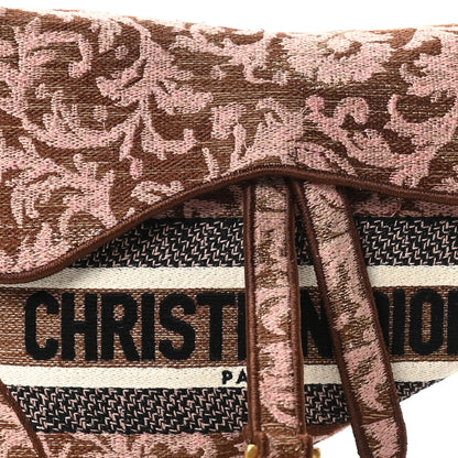 Christian Dior Canvas Embroidered Brocart Saddle Bag Metallic Pink 8 of 10