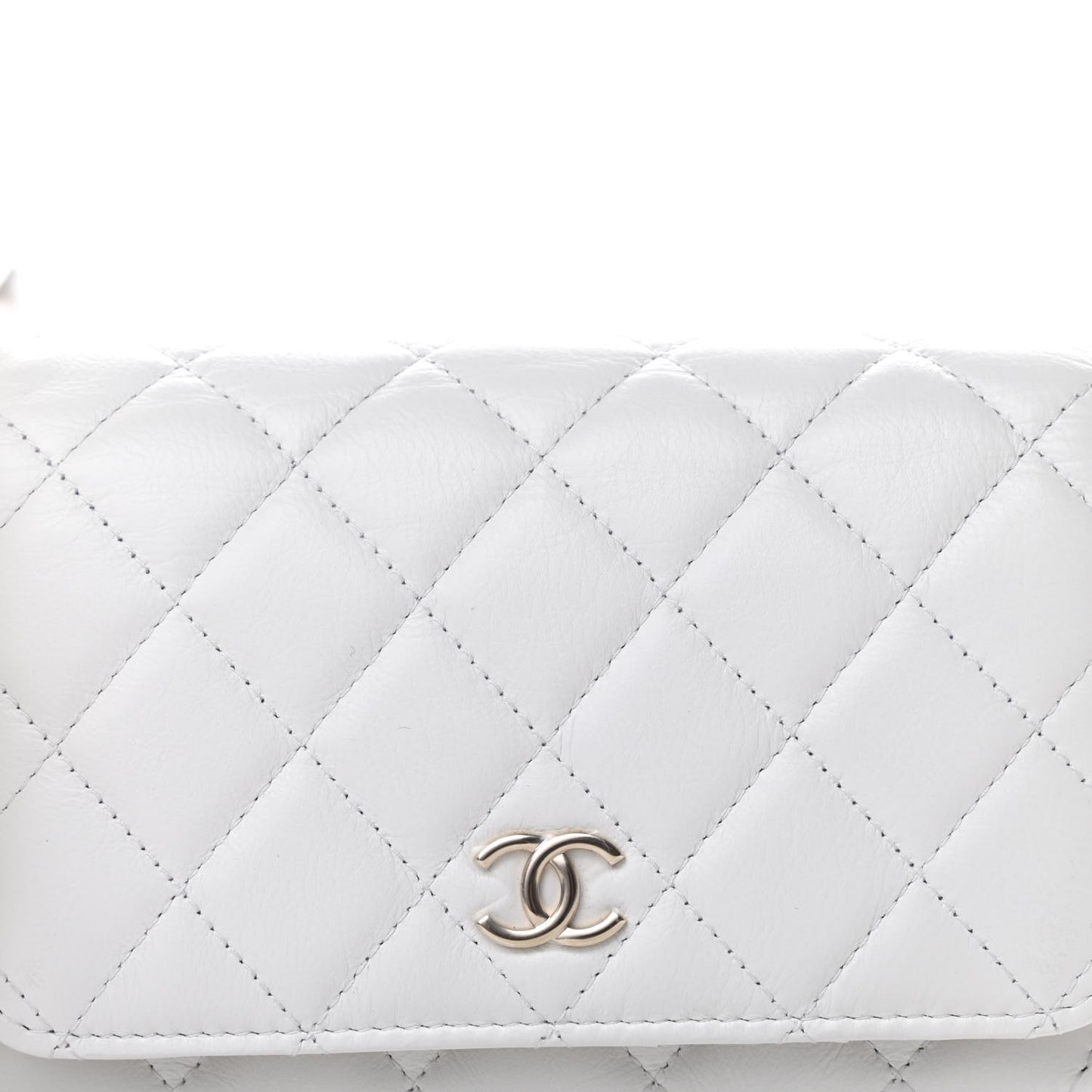 Calfskin Quilted Mini Maxi Pearls Wallet On Chain WOC White