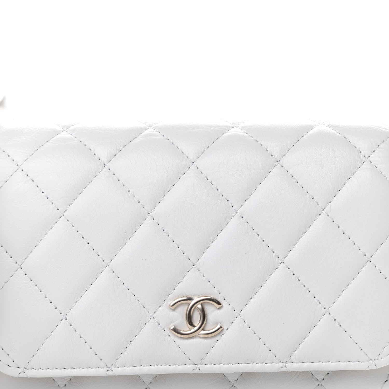 Chanel Calfskin Quilted Mini Maxi Pearls Wallet On Chain WOC White 8 of 14