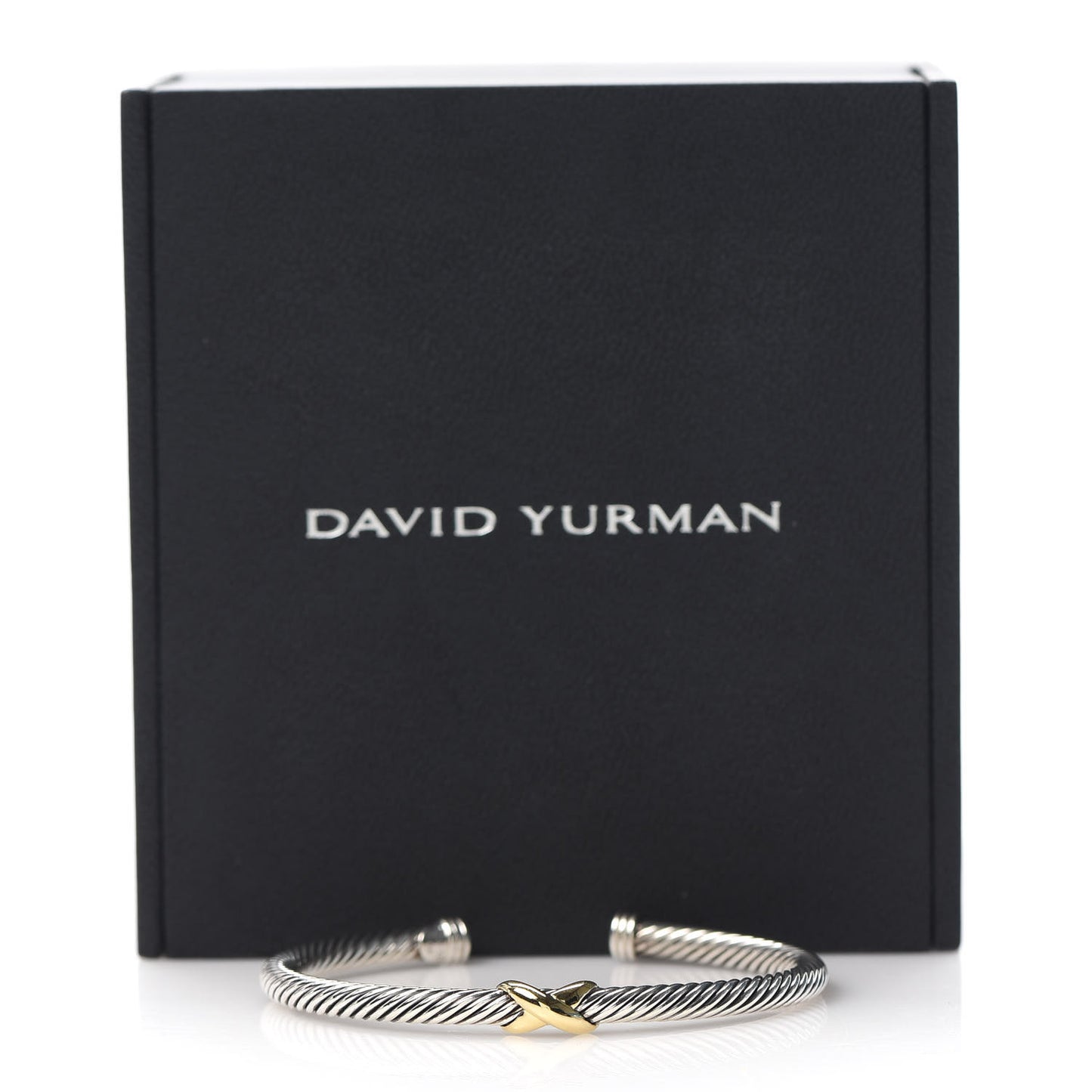 Sterling Silver 18K Yellow Gold 4mm X Station Cable Bracelet