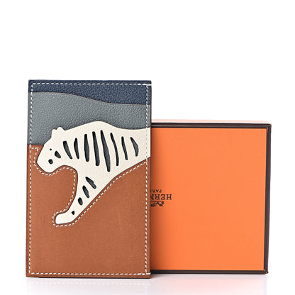 Hermes Epsom Barenia Evercolor Rooroo 3CC Card Holder Fauve Craie Amande Bleu De Malte 8 of 8
