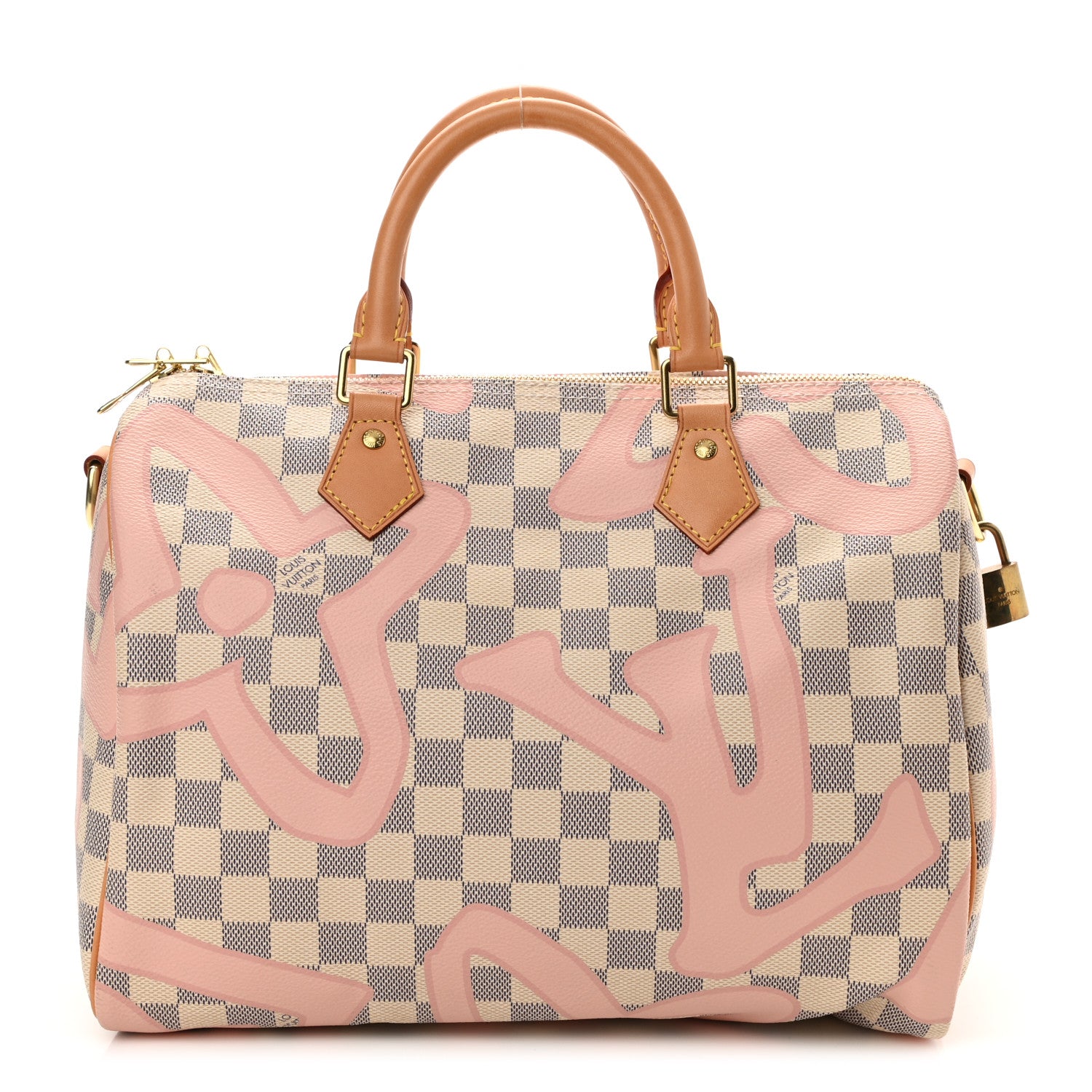 Louis Vuitton Damier Azur Tahitienne Speedy Bandouliere 30 Rose Ballerine 1 of 8