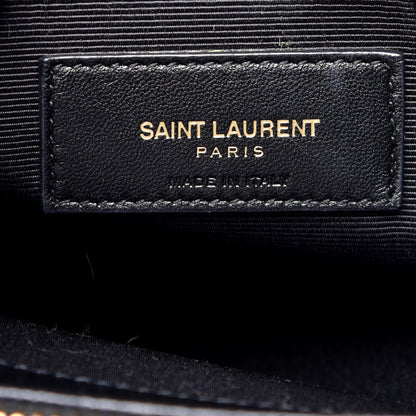 Saint Laurent Grain De Poudre Matelasse Chevron Monogram Shopping Bag Black 6 of 9