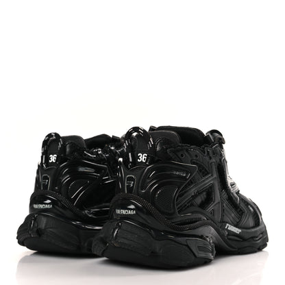Balenciaga Mesh Rubber Monocolor Womens Runner Sneakers 36 Black 4 of 7