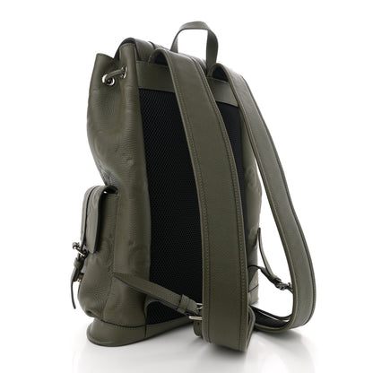 Gucci Piuma Calfskin Jumbo GG Embossed Double Buckle Backpack Dark Vintage Olive 3 of 10