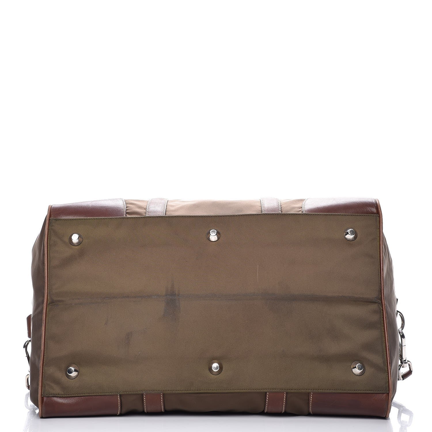 Prada Tessuto Nylon Soft Calfskin Duffle Bag Brown 13 of 13