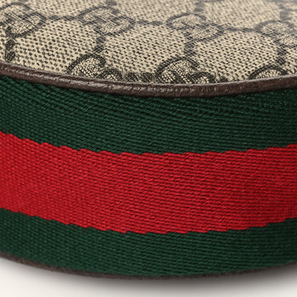 Gucci GG Supreme Monogram Textured Calfskin Web Mini Ophidia Half Moon Hobo Beige Ebony New Acero 9 of 9