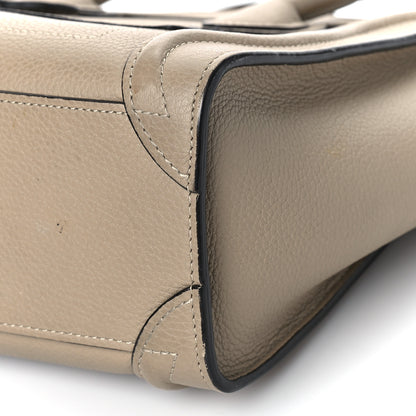 Celine Drummed Calfskin Nano Luggage Dune 9 of 12