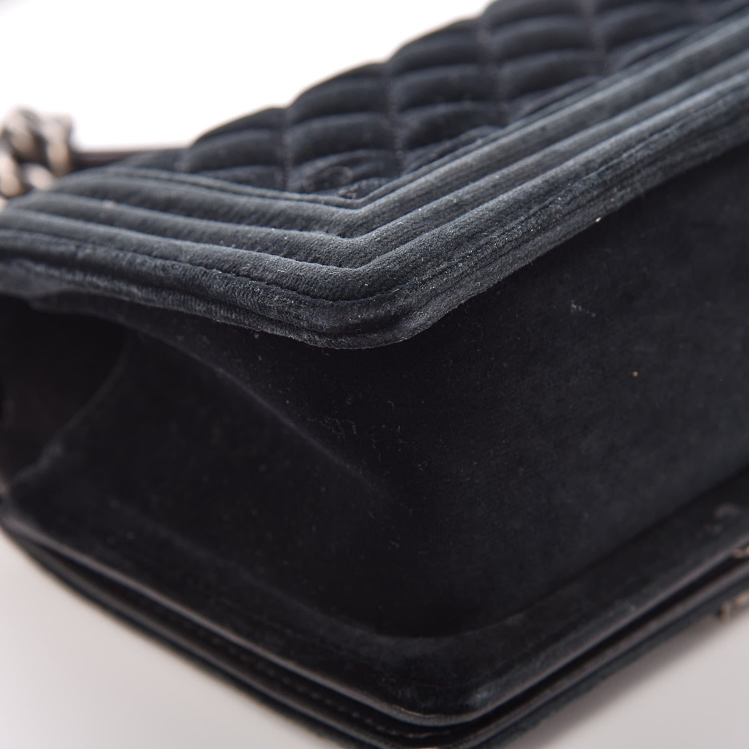 Chanel Velvet Quilted Small Boy Flap Black 12 of 15