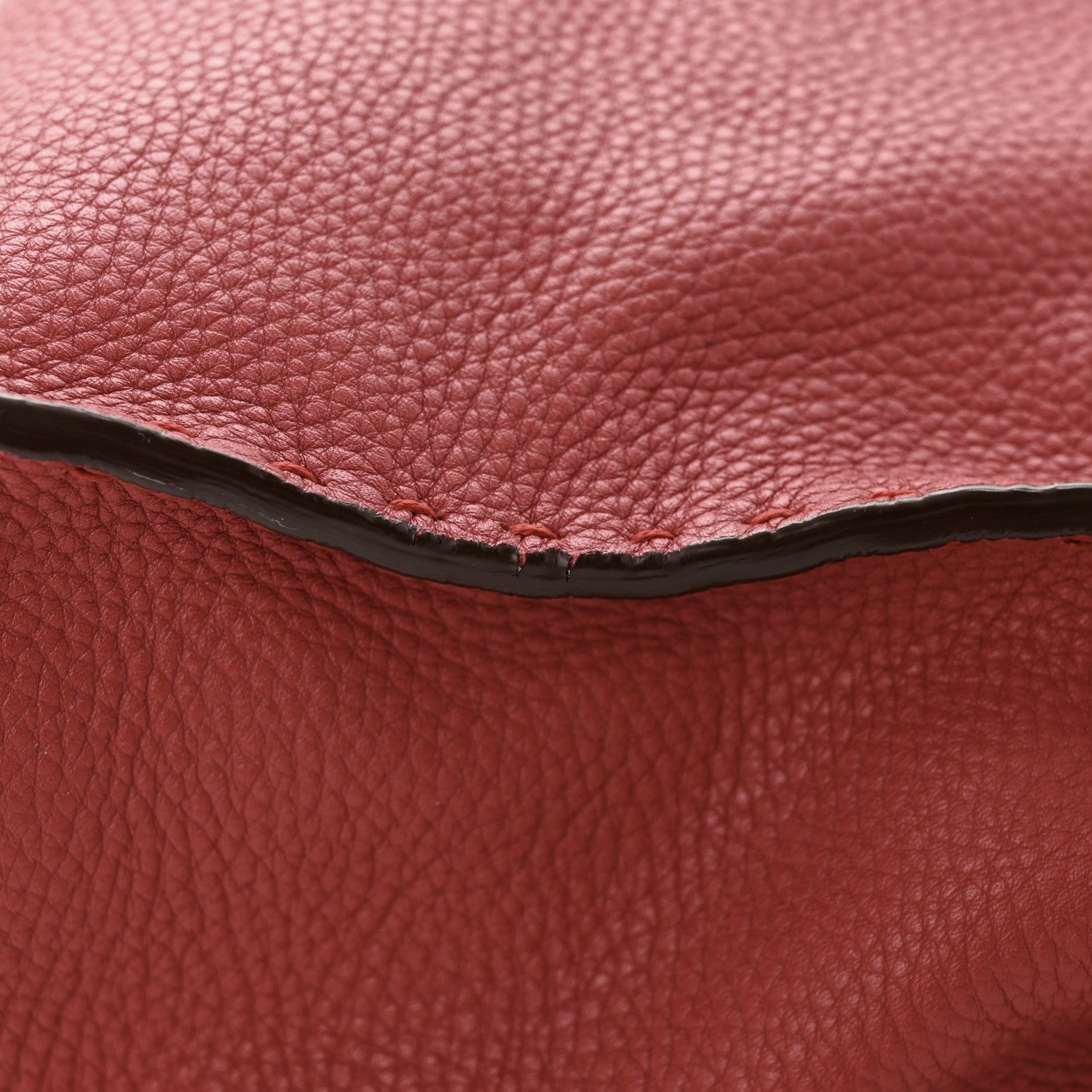 Fendi Cuoio Romano Selleria Bi-Color Medium Peekaboo Iconic Satchel Rosso Latte 12 of 15