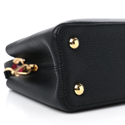Louis Vuitton Taurillon Capucines MM Black Arizona Beige Ruby Red 7 of 8