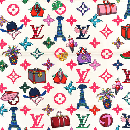 Louis Vuitton Silk Summer Square Scarf 70 White 2 of 3