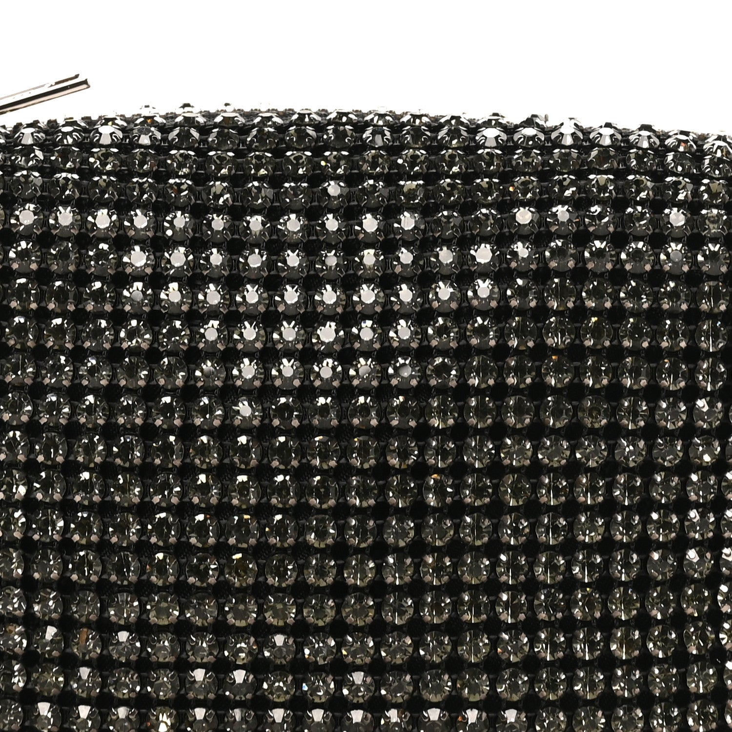 Alexander Wang Mesh Crystal Rhinestone Medium Heiress Pouch Black Silver 7 of 10