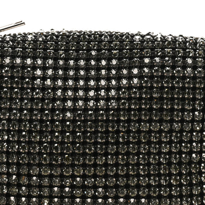 Alexander Wang Mesh Crystal Rhinestone Medium Heiress Pouch Black Silver 7 of 10