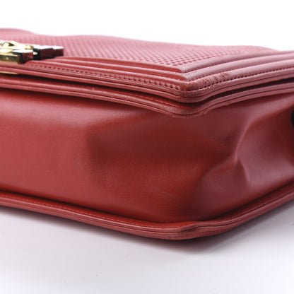 Chanel Lambskin Embossed New Medium Boy Cube Flap Red 7 of 9