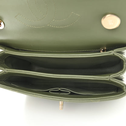Chanel Lambskin Quilted Small Trendy CC Flap Dual Handle Bag Green 5 of 9