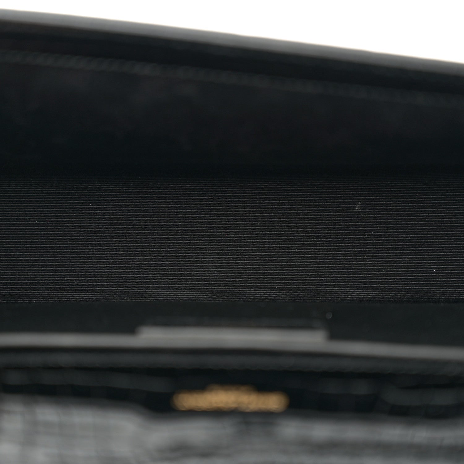 Saint Laurent Calfskin Crocodile Embossed Medium Classic Monogram Kate Tassel Satchel Black 5 of 13