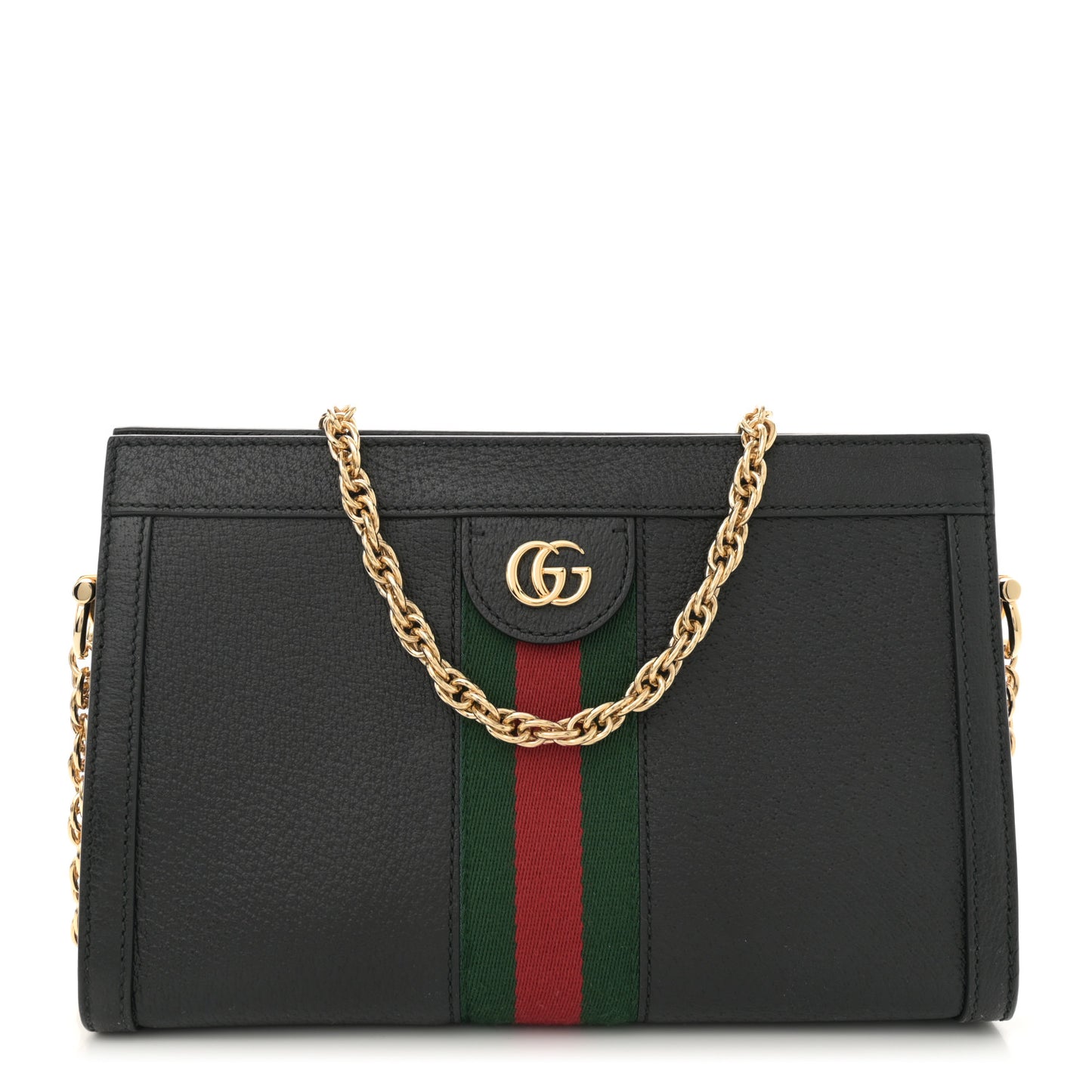 Calfskin GG Web Small Ophidia Chain Shoulder Bag Black