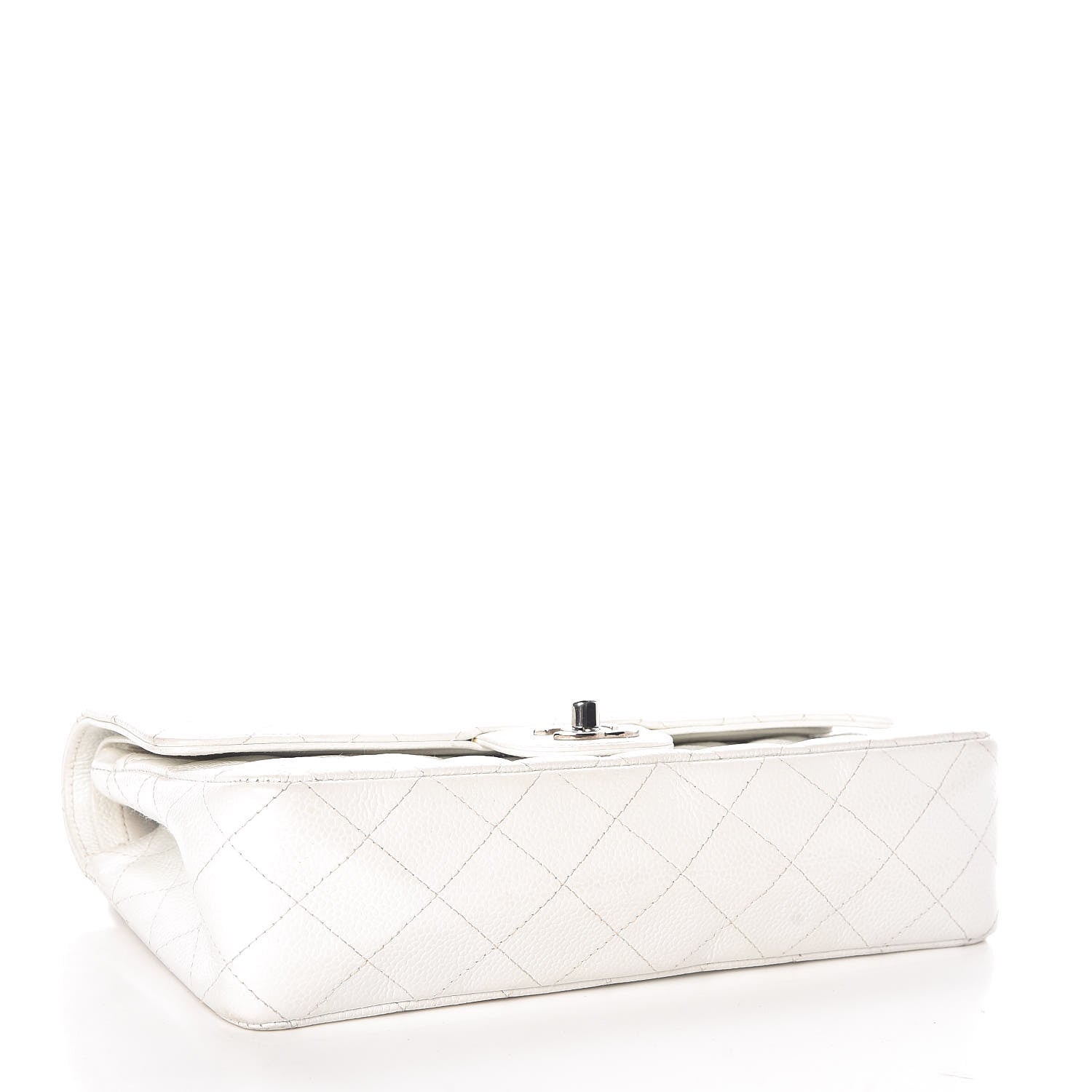 Chanel Caviar Quilted Medium Double Flap White 4 of 12