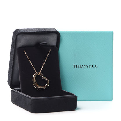 Tiffany 18K Rose Gold 22mm Elsa Peretti Open Heart Pendant Necklace 6 of 6