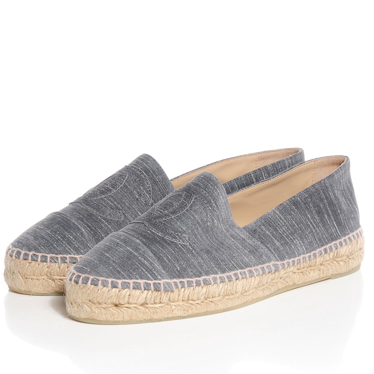 Striated Suede Espadrilles Dark Grey 41