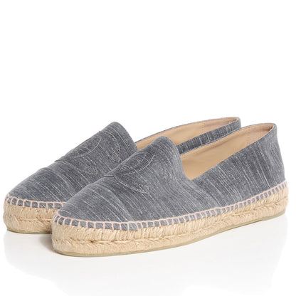 Chanel Striated Suede Espadrilles Dark Grey 41 3 of 8