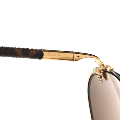Louis Vuitton Monogram Petite Viola Pilote Aviator Sunglasses Z0571U Brown 7 of 10