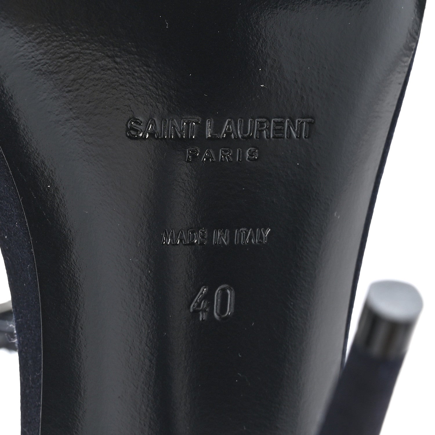 Saint Laurent Crepe Satin Dive Mule Sandals 40 Patriot Navy 8 of 9