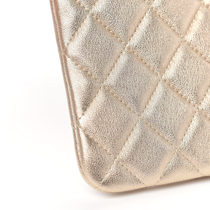 Chanel Metallic Lambskin Quilted Medium Cosmetic Case Gold 8 of 10