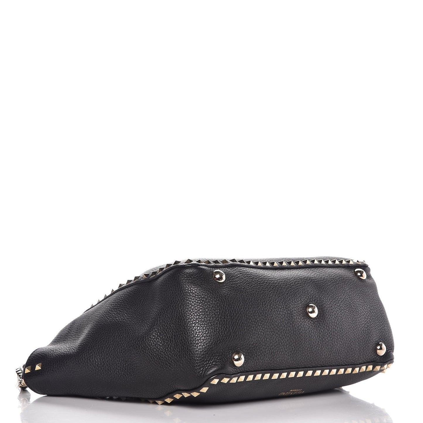 Alce Printed Calfskin Medium Rockstud Tote Black